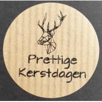 Kerst 07 rol @ 500 perm. rond 35 kraft zwart bedrukt prettige kerstdagen